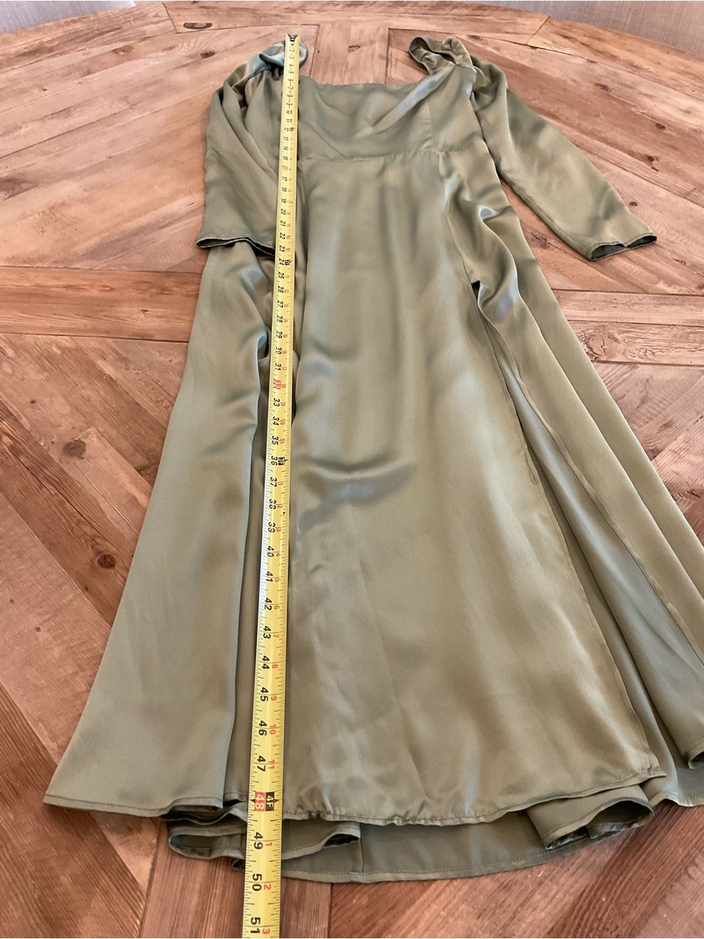 Reformation Maryanne Silk Midi Dress Sage Green - Picture 6 of 7